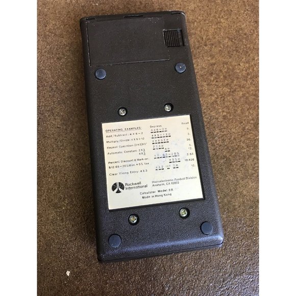 ROCKWELL 8R Vintage Calculator Red LED Sears Microelectronic with Original Case - Picture 6 of 12